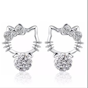 Hello Kitty  Earrings 8mm stone